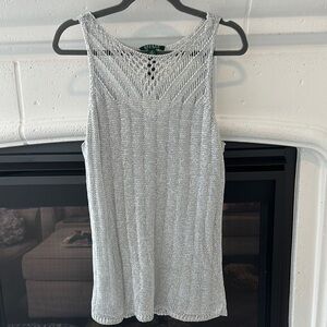 Lauren Ralph Lauren Silver Scoop Neck Sweater